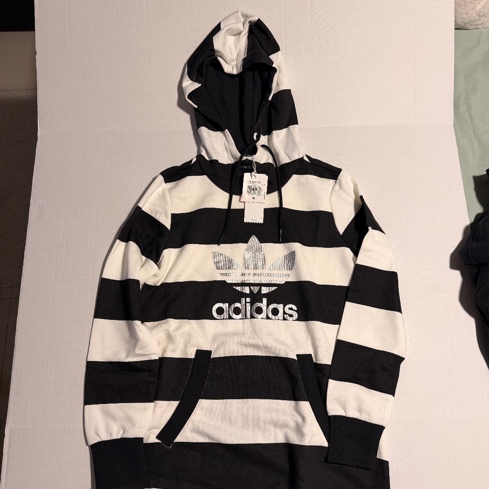 NWT Adidas Hoodie Tunic Long Stripe Size Medium